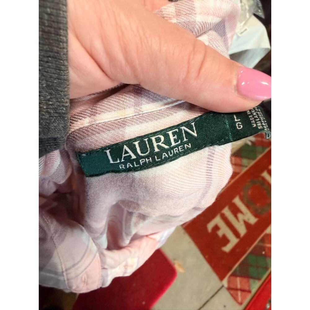 Ralph Lauren Pink Lavender Plaid Button Shirt - Picture 3 of 4